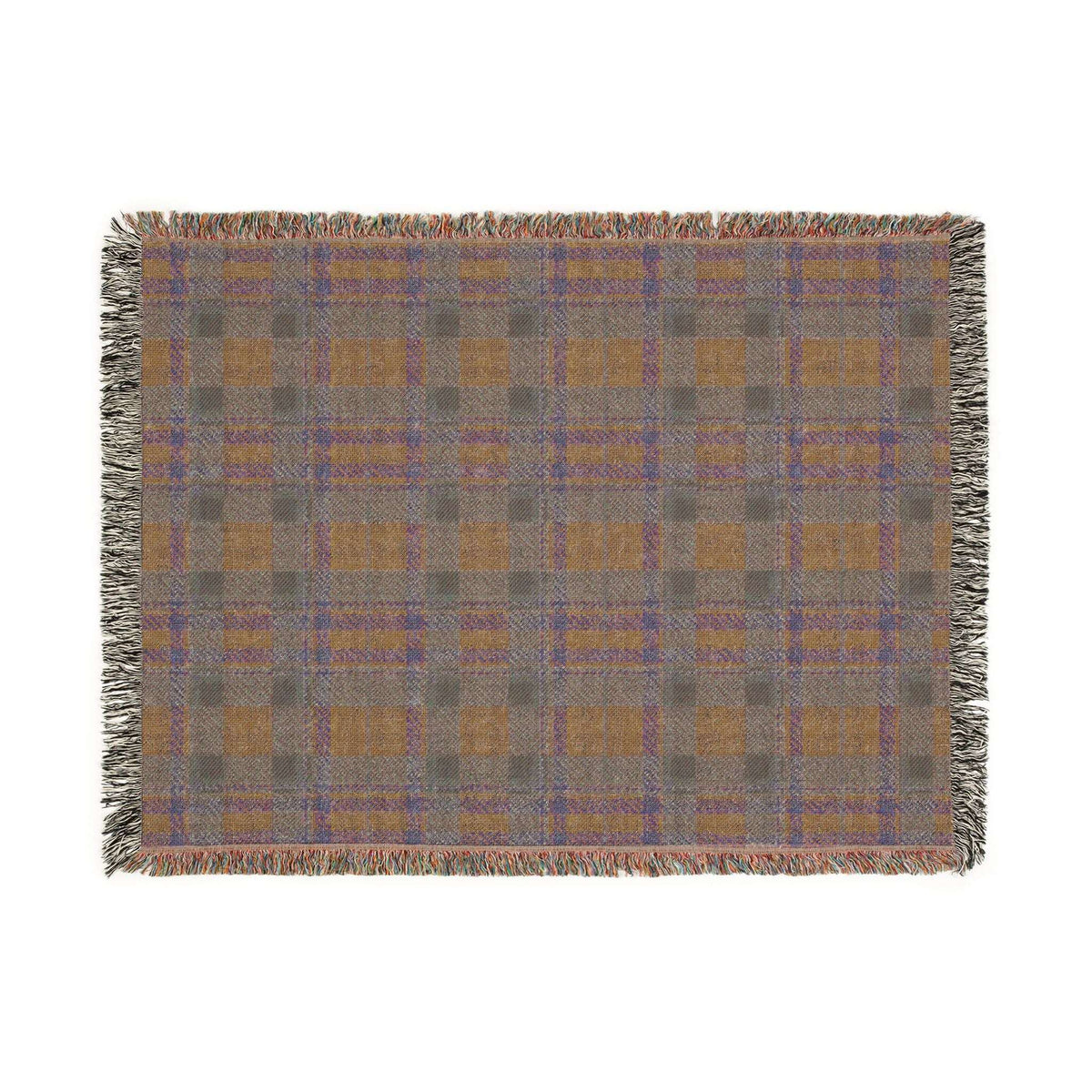 Beach House Blues Tartan Plaid Woven Throw Blanket