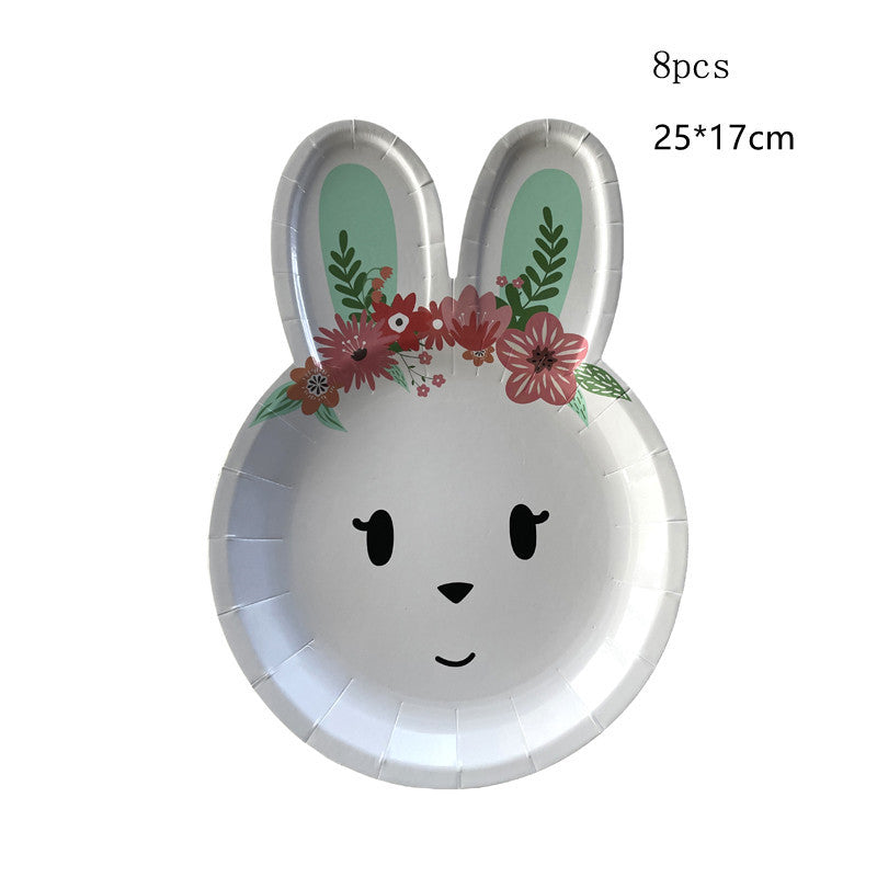 Easter Rabbit Paper Tableware Set
