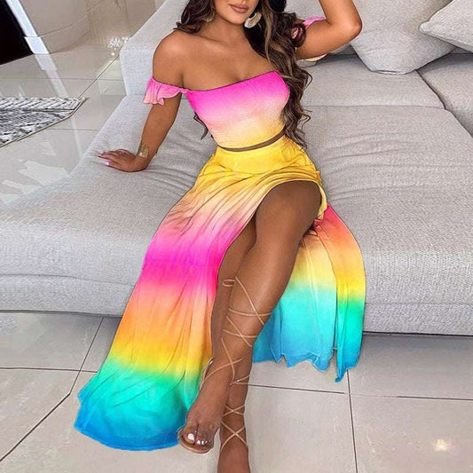 Summer Slim Bohemian Style Two Piece Dress