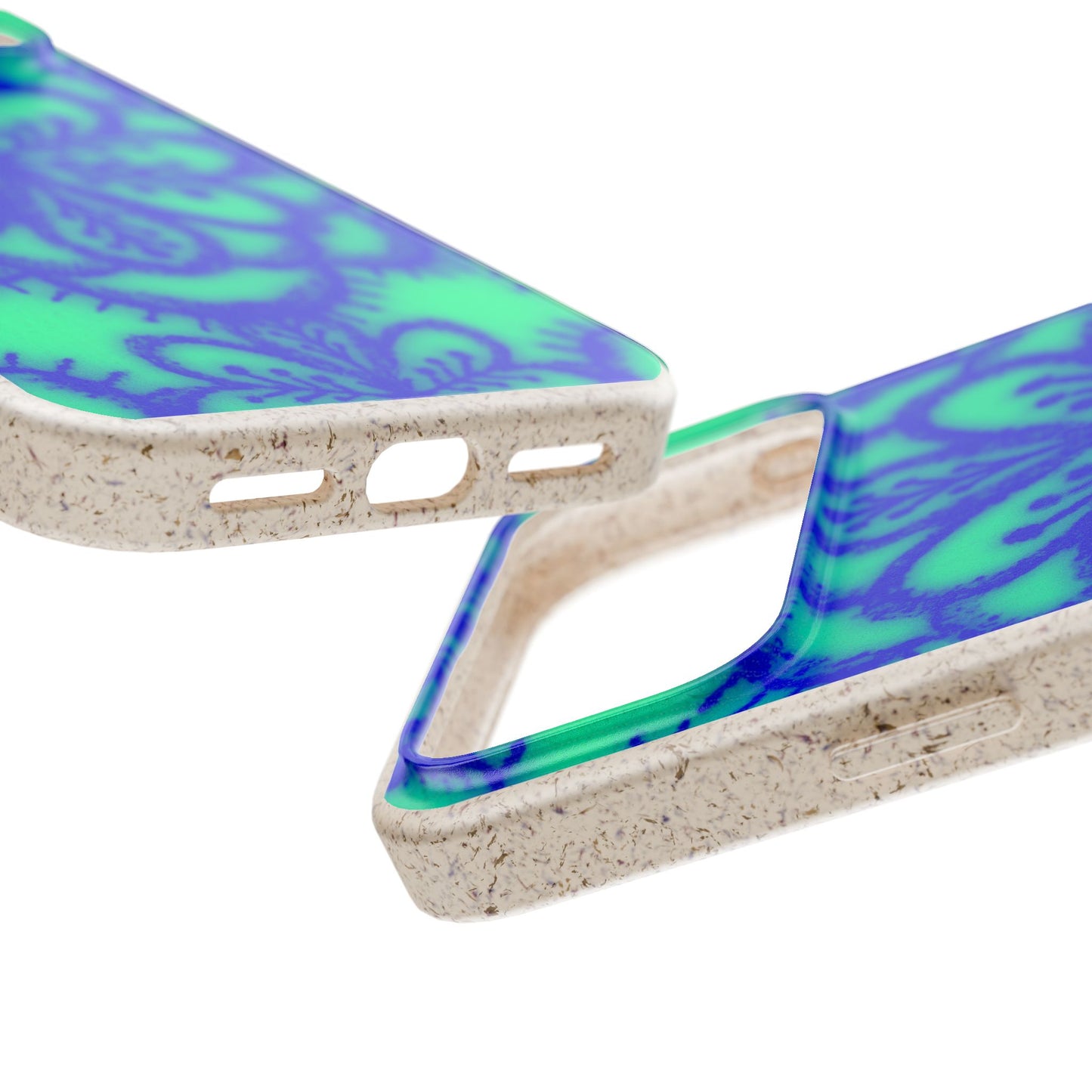 Biodegradable Phone Case — Blue Green Floral Mandala Eco-Friendly iPhone Cover