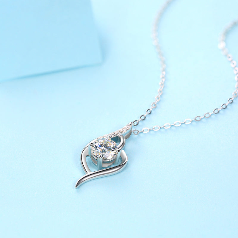 Elegant Crystal Teardrop Pendant Necklace | Sterling Silver