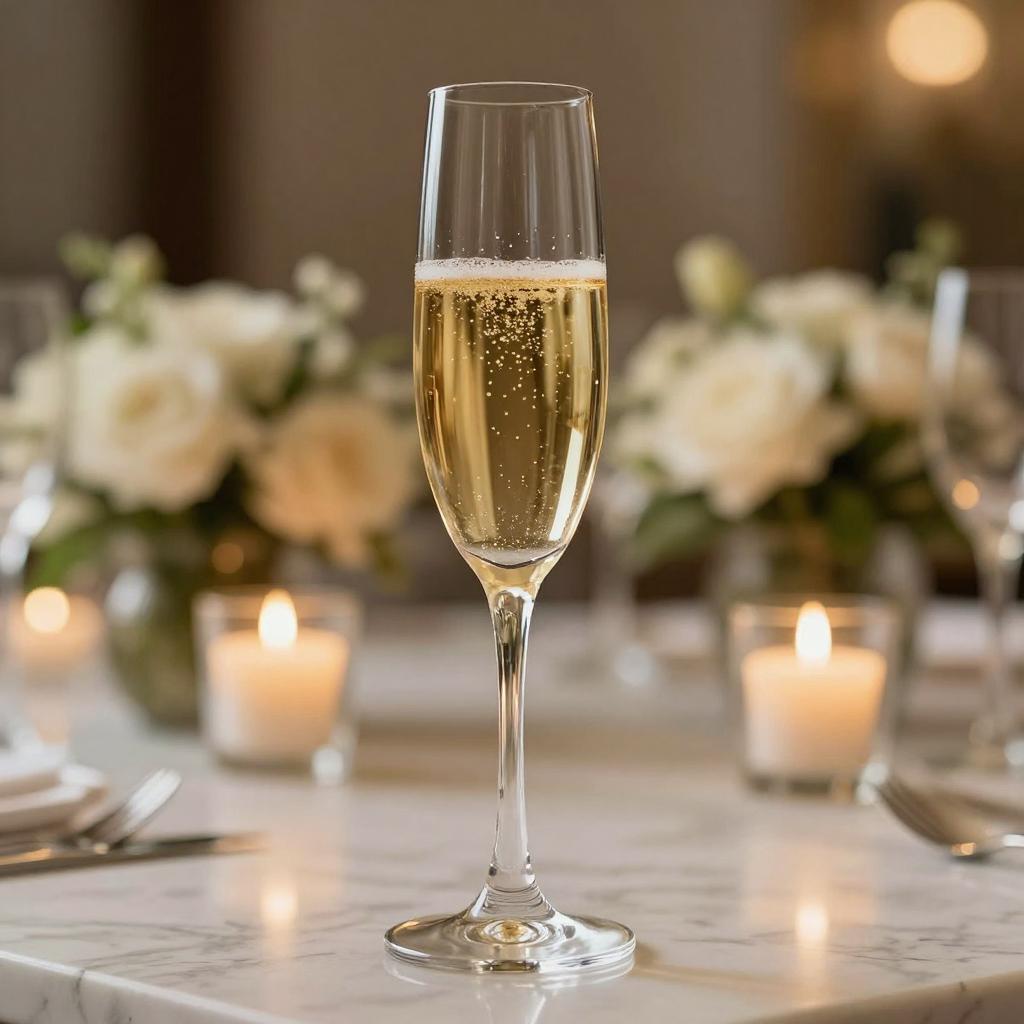 Double Hearts Engraved 8.25 oz Champagne Flute — Personalized Celebration Glass