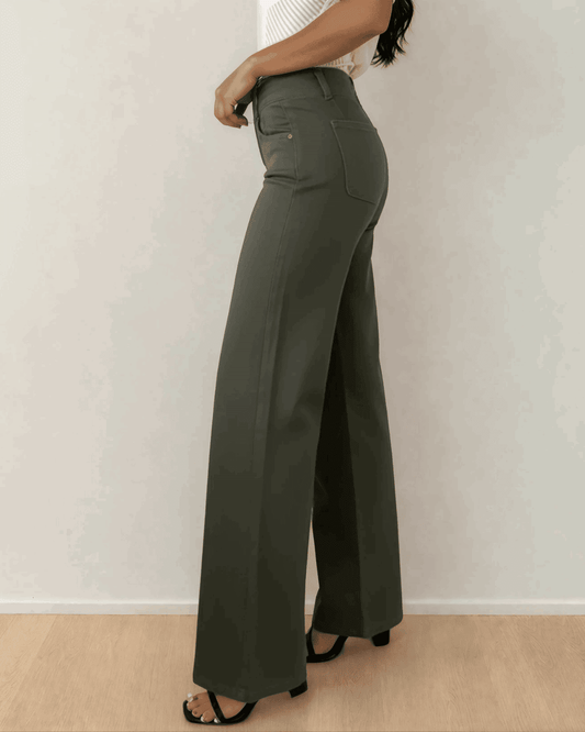 Brooke high-rise wide leg jeans with a double-button waist