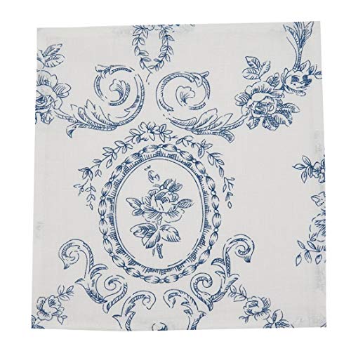 Fennco Styles Floral Story Indigo Pure Linen Table Linens