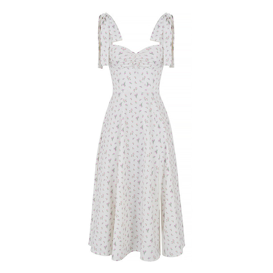 Chic French Resort Dress with Elegant Pastel & Summer Style
