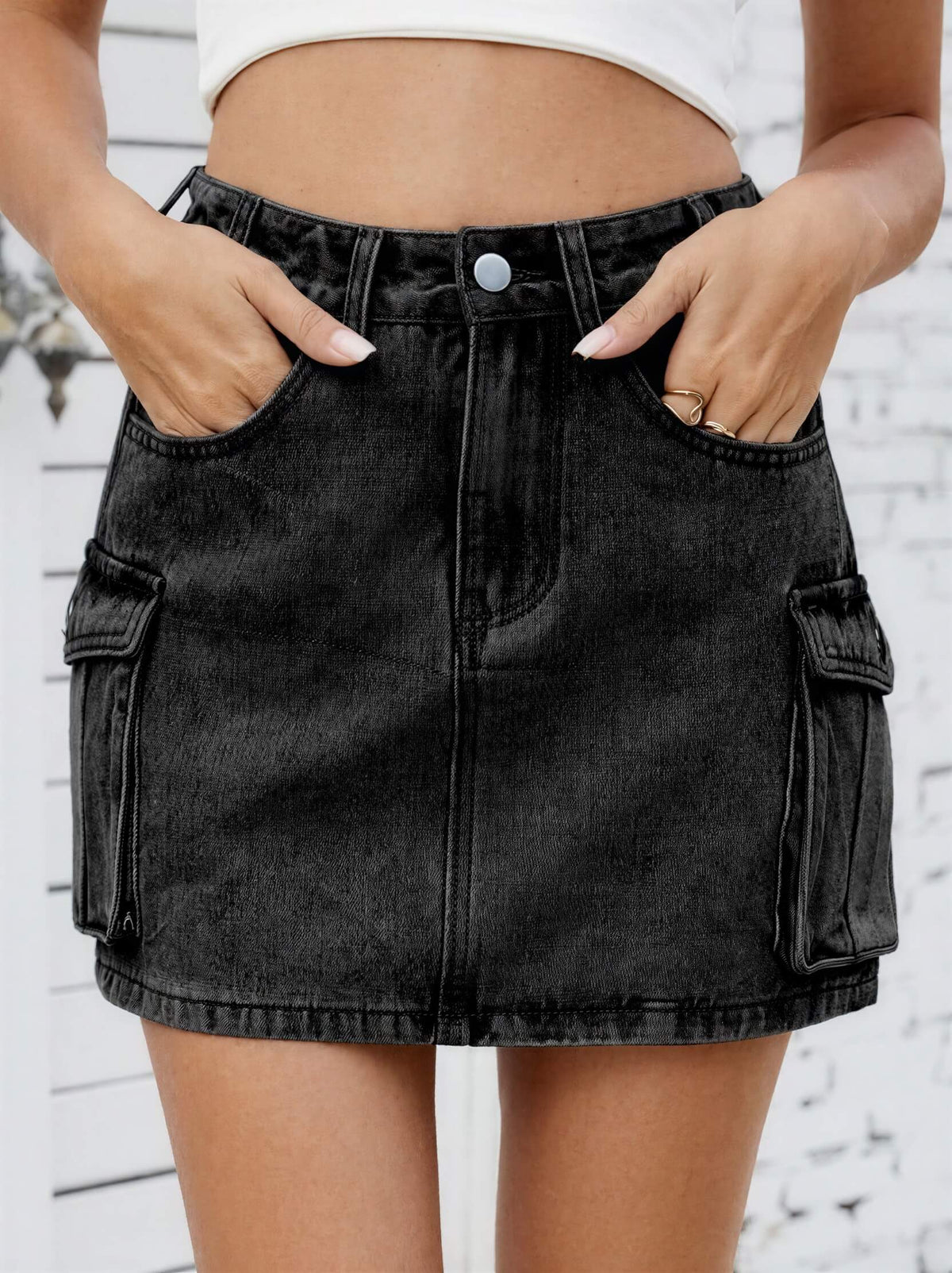 Cargo Denim Skirt Purely