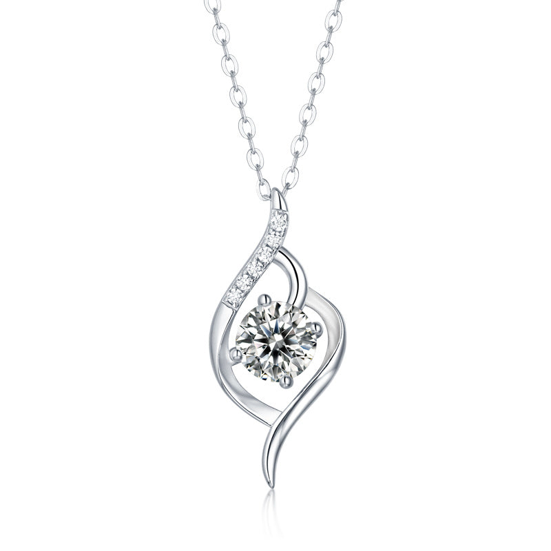 Elegant Crystal Teardrop Pendant Necklace | Sterling Silver
