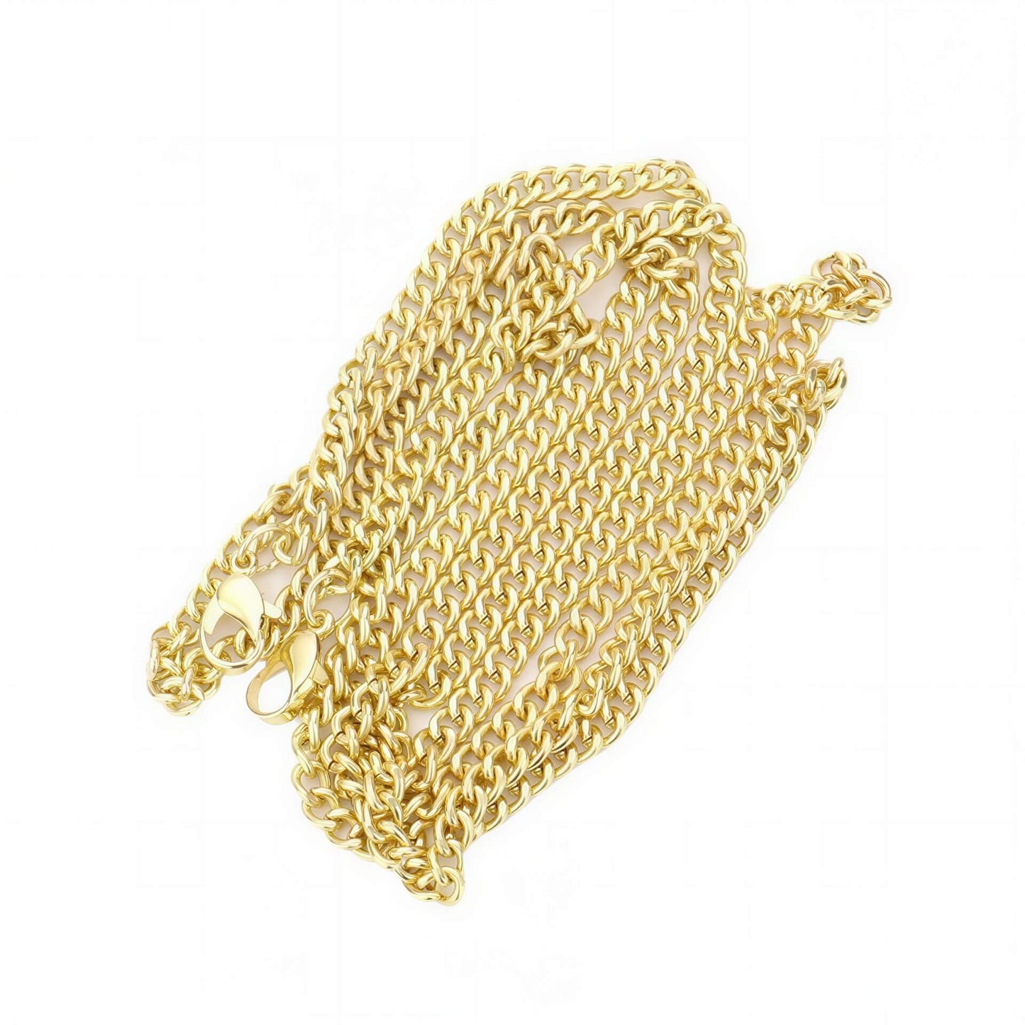 Gold chain on a white background