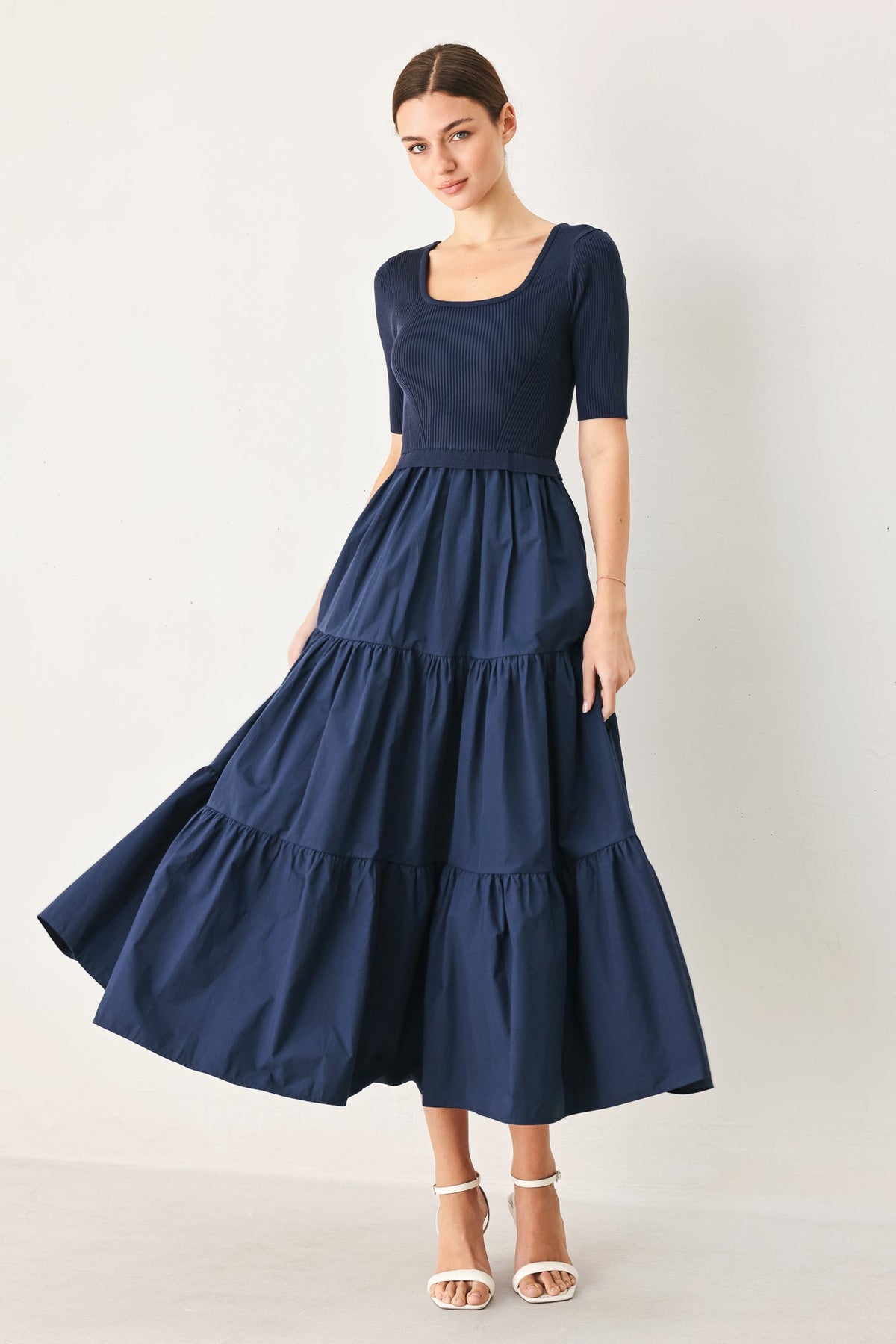 Elegant Era Sweater Knit Midi Dress - Autumn Wardrobe Staple