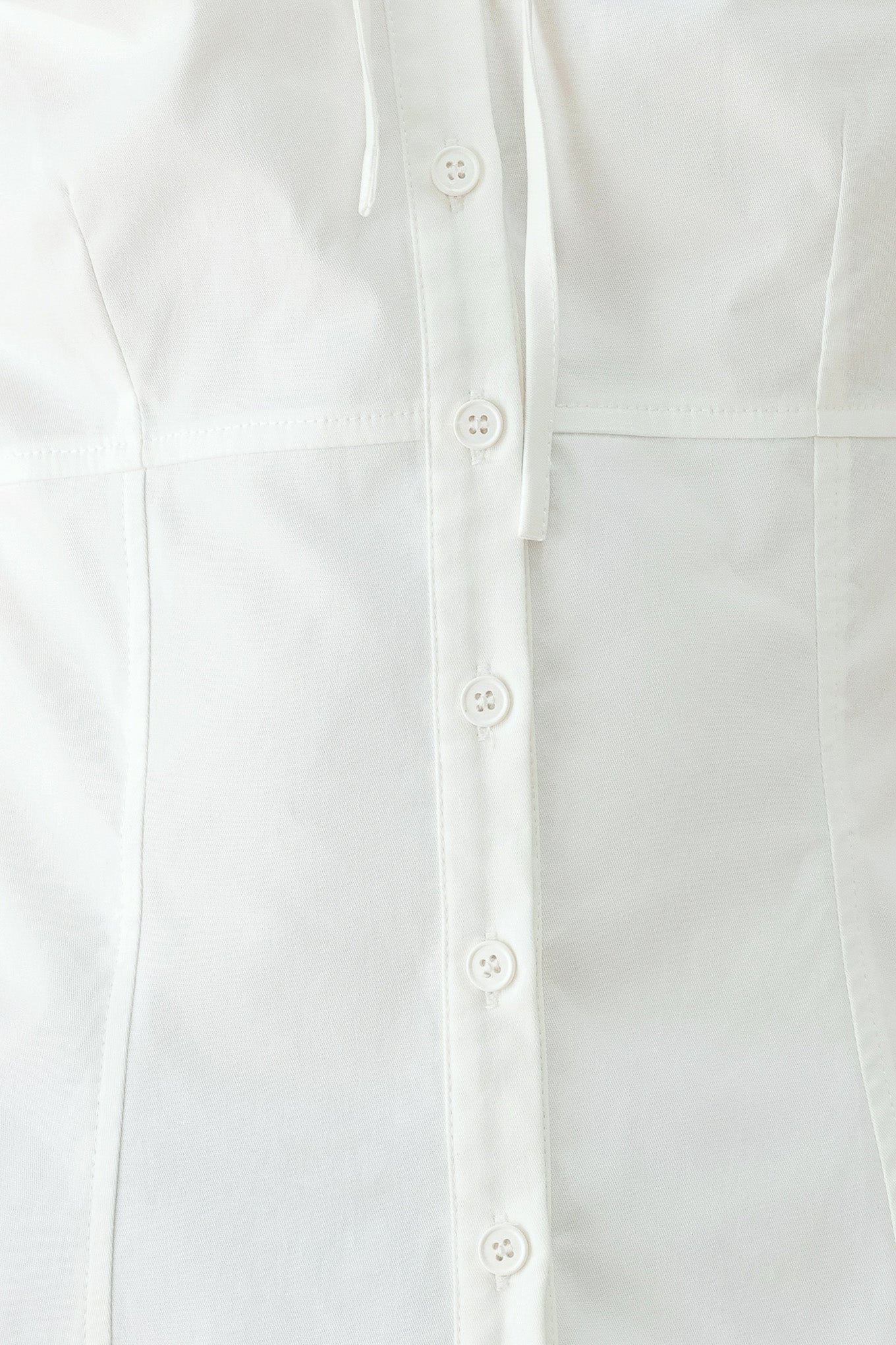 White Rose Daydream Woven Top – High Collar Puff Sleeve Blouse