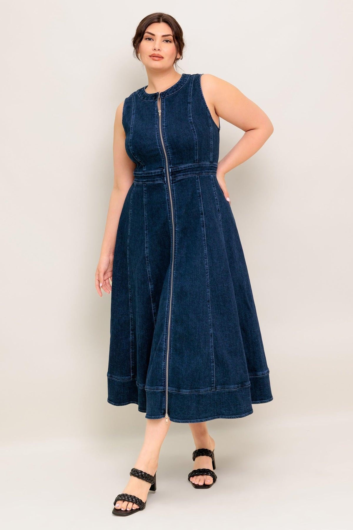 Raw Beauty Denim Midi Dress - Regular & Plus Size