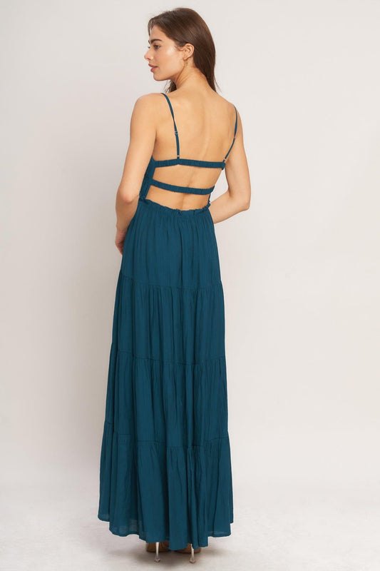 Ocean Breeze Woven Maxi Dress – Cool, Flowing Elegance for Summer Parties