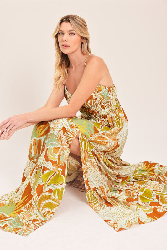 Amalfi Palm Goddess Woven Maxi Dress – Italian Riviera Elegance for Sun & Sea