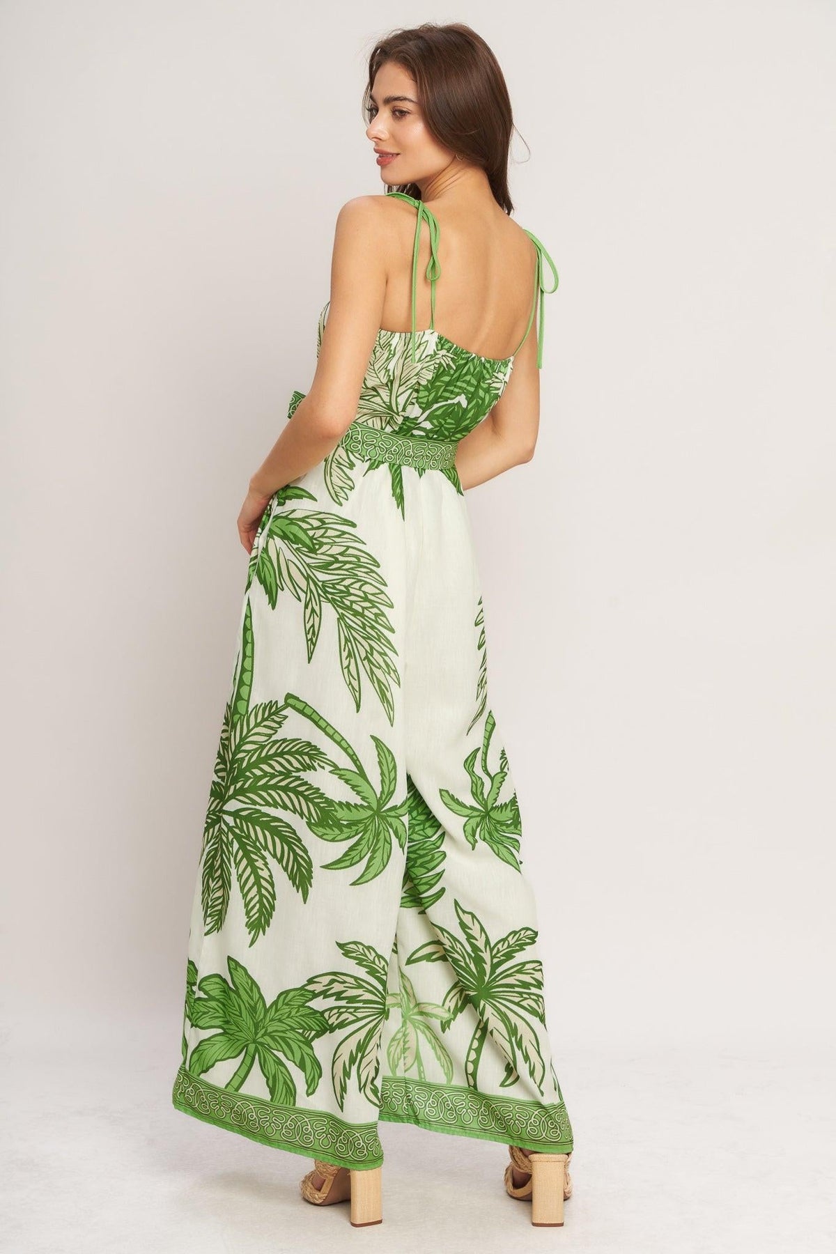 Palm Luxe Woven Jumpsuit – Effortless Resort Elegance for Summer