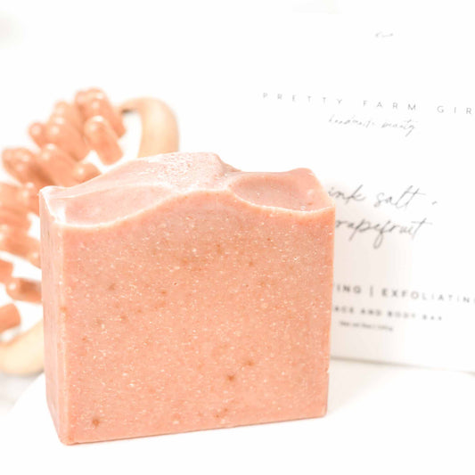 Pink Salt and Grapefruit Tallow Goat Milk Cleansing Bar Soap