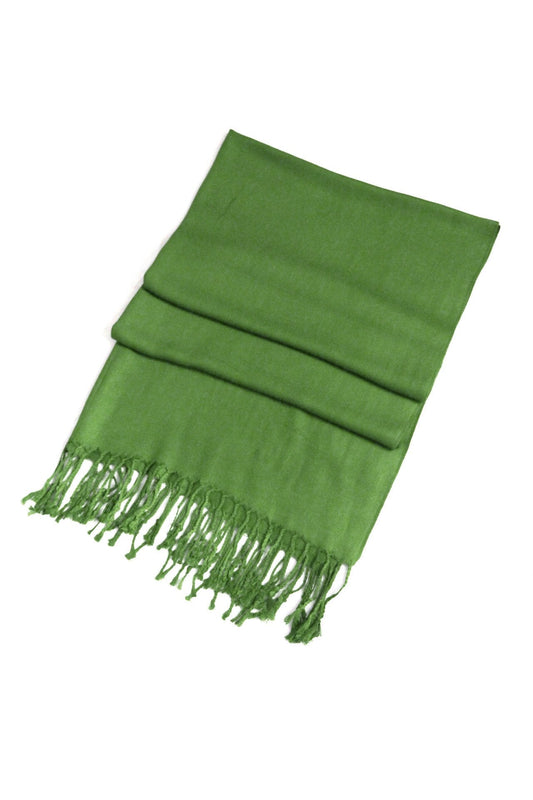 Folded green pashmina shawl