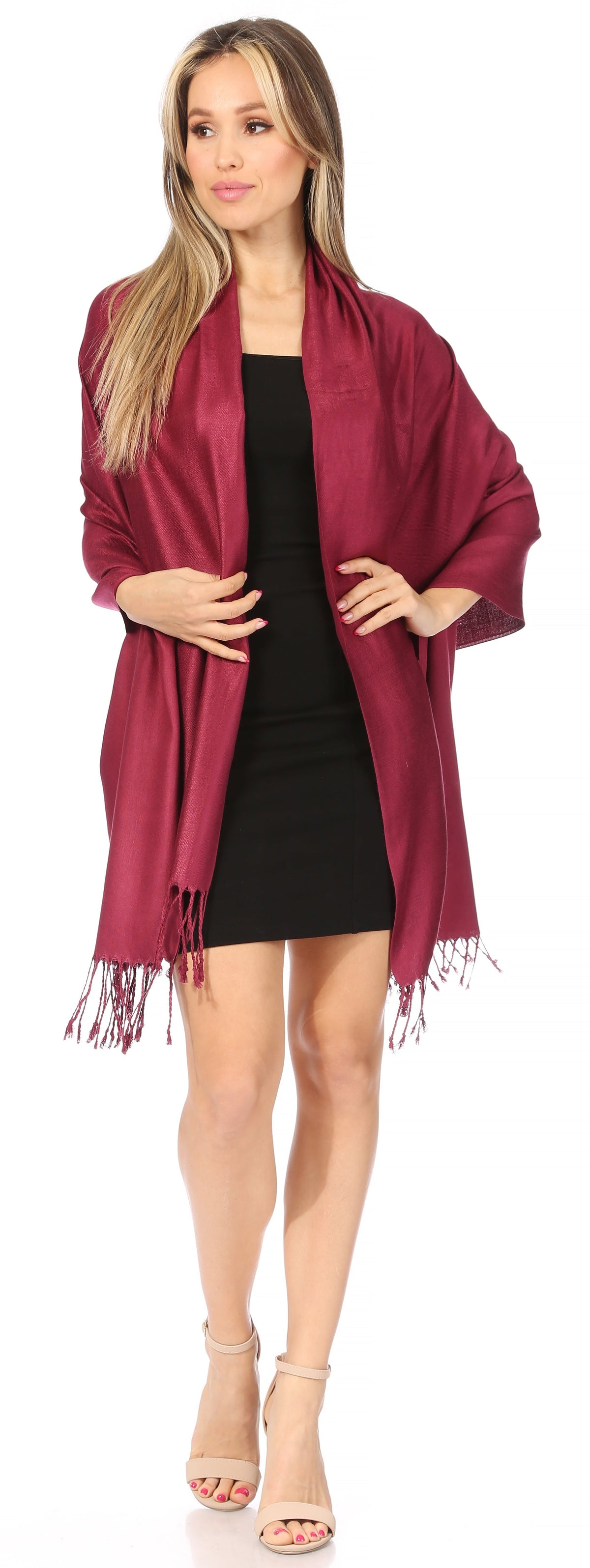 Sakkas Bamboo Rayon Pashmina Shawl Wrap — 78" × 28" Oversized Stole