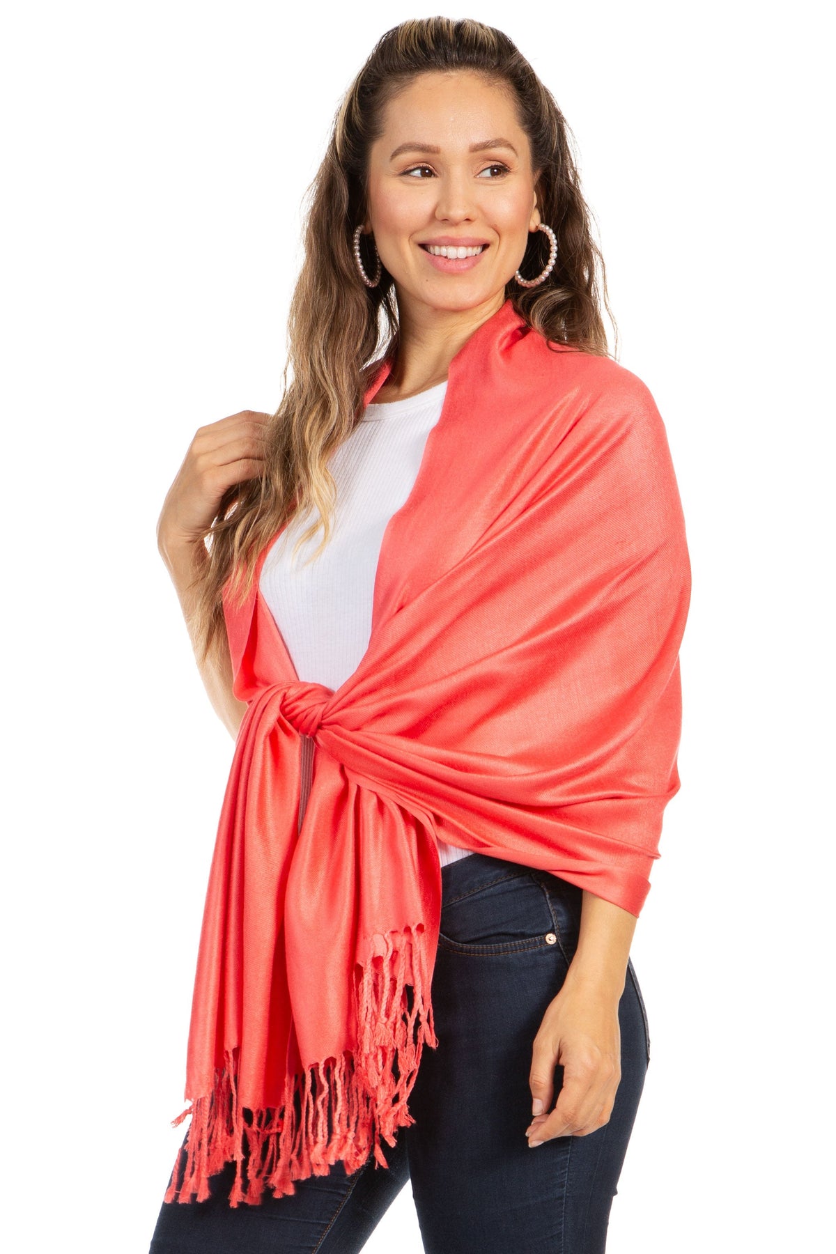 Sakkas Bamboo Rayon Pashmina Shawl Wrap — 78" × 28" Oversized Stole