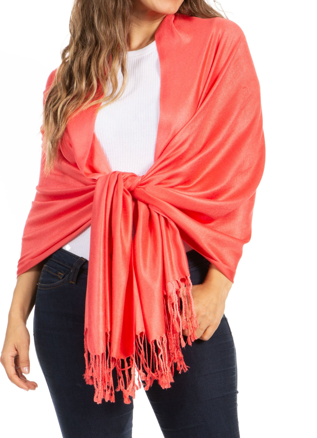 Sakkas Bamboo Rayon Pashmina Shawl Wrap — 78" × 28" Oversized Stole