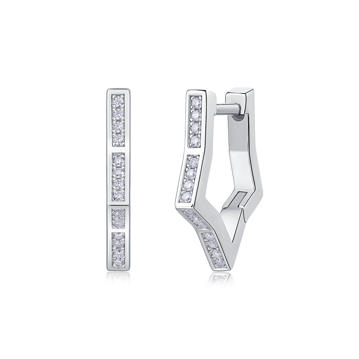 Sparkling Star Moissanite Sterling Silver Earrings