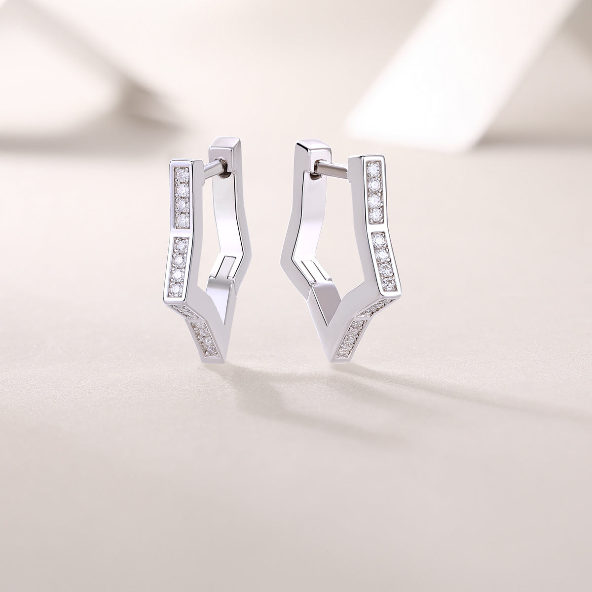 Sparkling Star Moissanite Sterling Silver Earrings