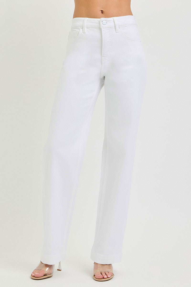 White jeans on a white background