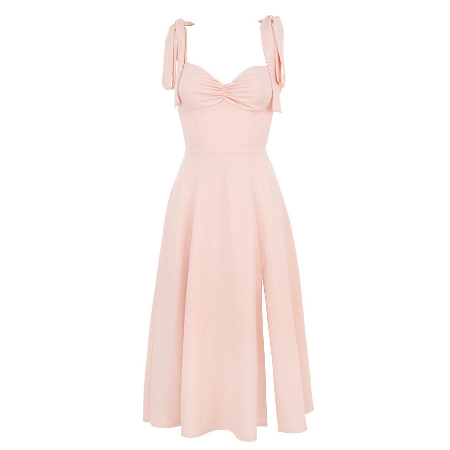 Chic French Resort Dress with Elegant Pastel & Summer Style