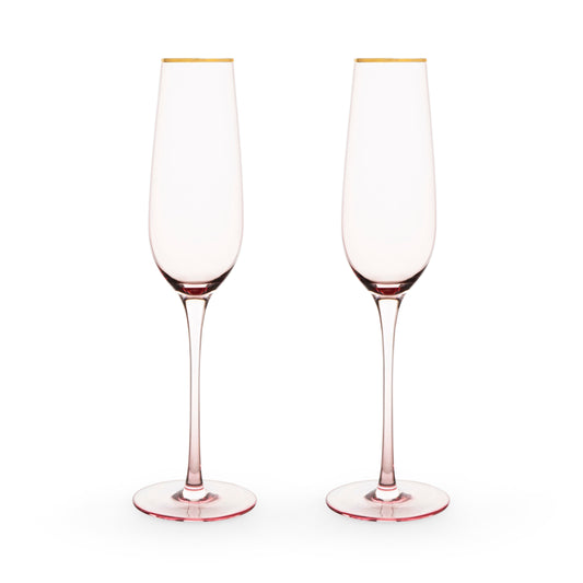 Rose Crystal Champagne Flute Set