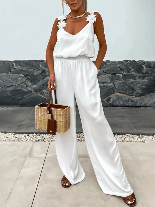 Casual Sleeveless Pocket Jumpsuit