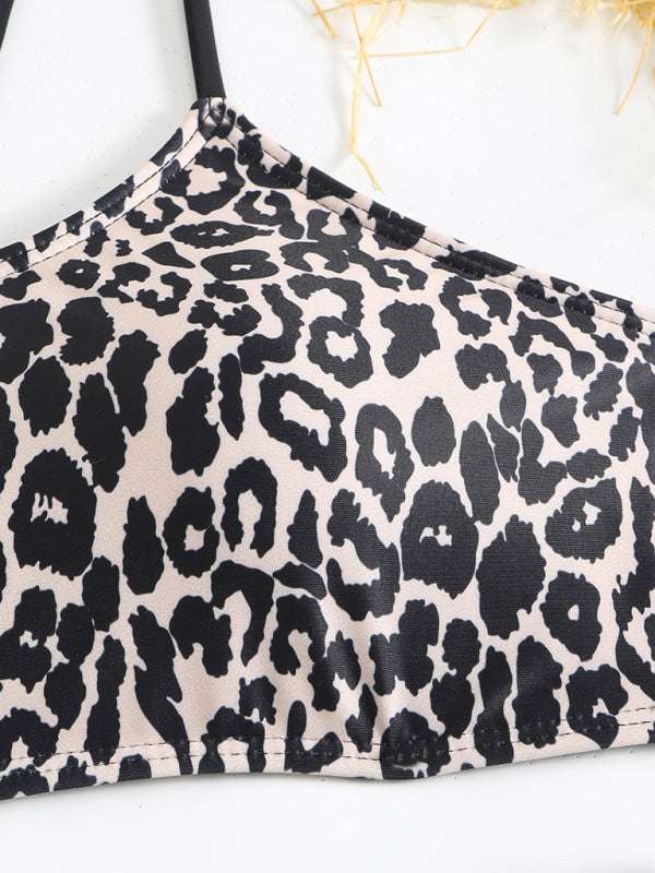 Leopard Print Two Piece Swimsuit