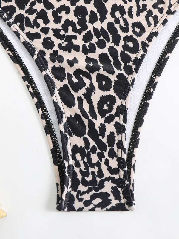 Leopard Print Two Piece Swimsuit