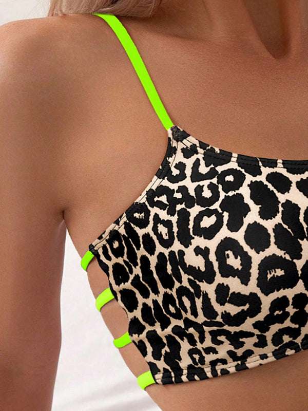 Leopard Print Two Piece Swimsuit