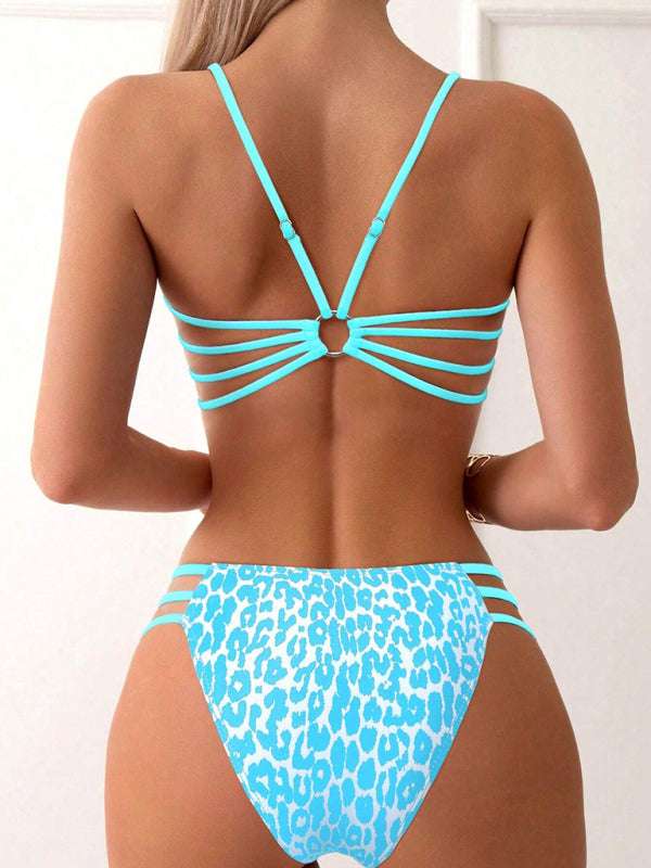 Leopard Print Two Piece Swimsuit