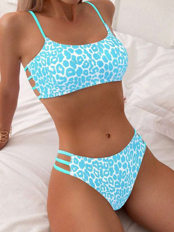 Leopard Print Two Piece Swimsuit