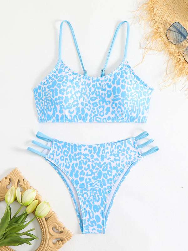 Leopard Print Two Piece Swimsuit