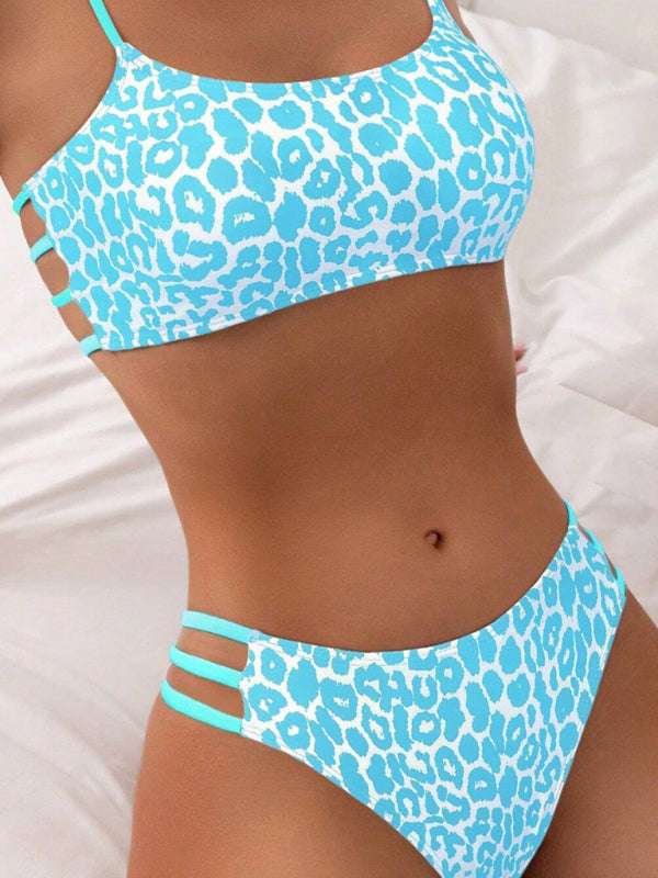 Leopard Print Two Piece Swimsuit
