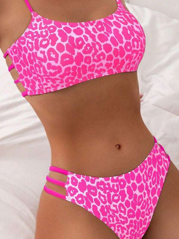 Leopard Print Two Piece Swimsuit
