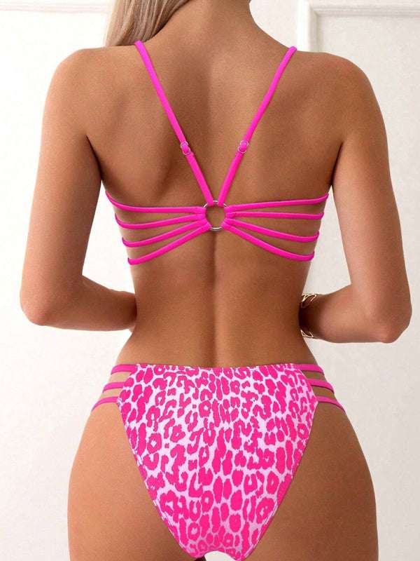 Leopard Print Two Piece Swimsuit