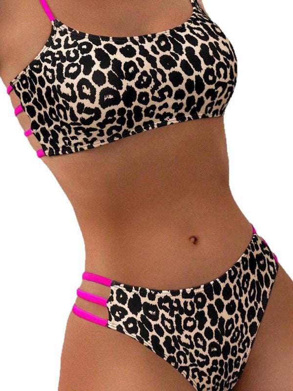 Leopard Print Two Piece Swimsuit
