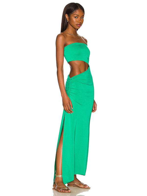 Strapless Hollow Out Maxi Dress