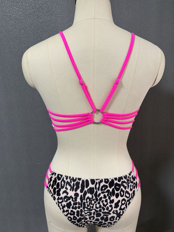 Leopard Print Two Piece Swimsuit
