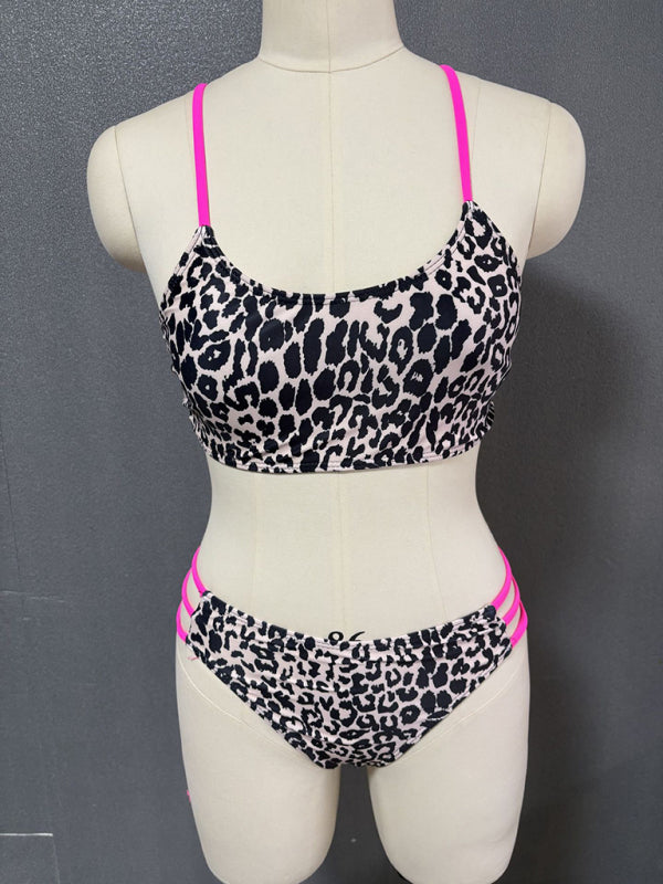 Leopard Print Two Piece Swimsuit