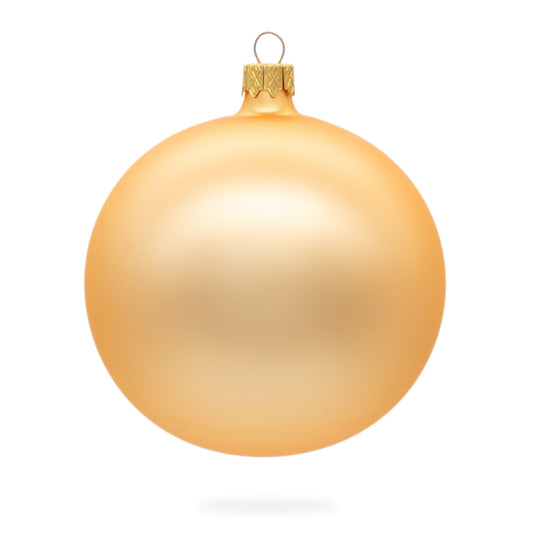 Single round rose gold glass ball ornament with a matte finish and a gold decorative metal cap.