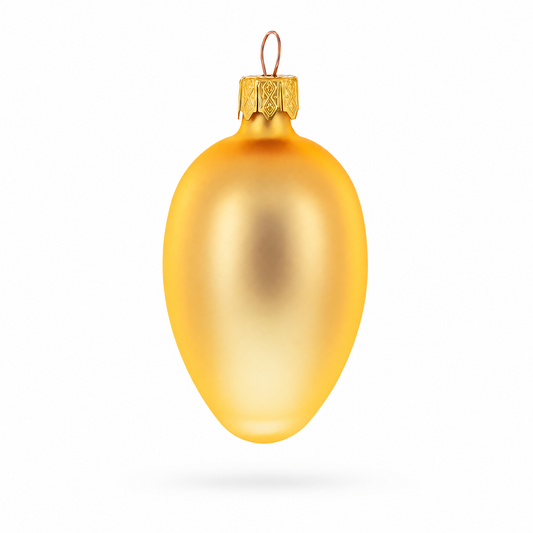 Set of 6 Rose Gold Mini Glass Egg Ornaments 2.9 Inches