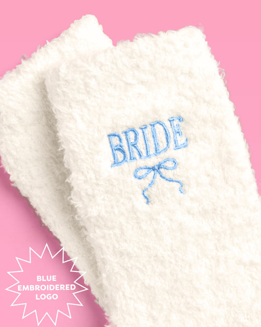 Bride Cloud Socks - Fuzzy Ivory Socks - Gifts for the Bridal Party