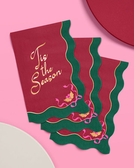 Tis the Season Napkins - 50 rectangle napkins