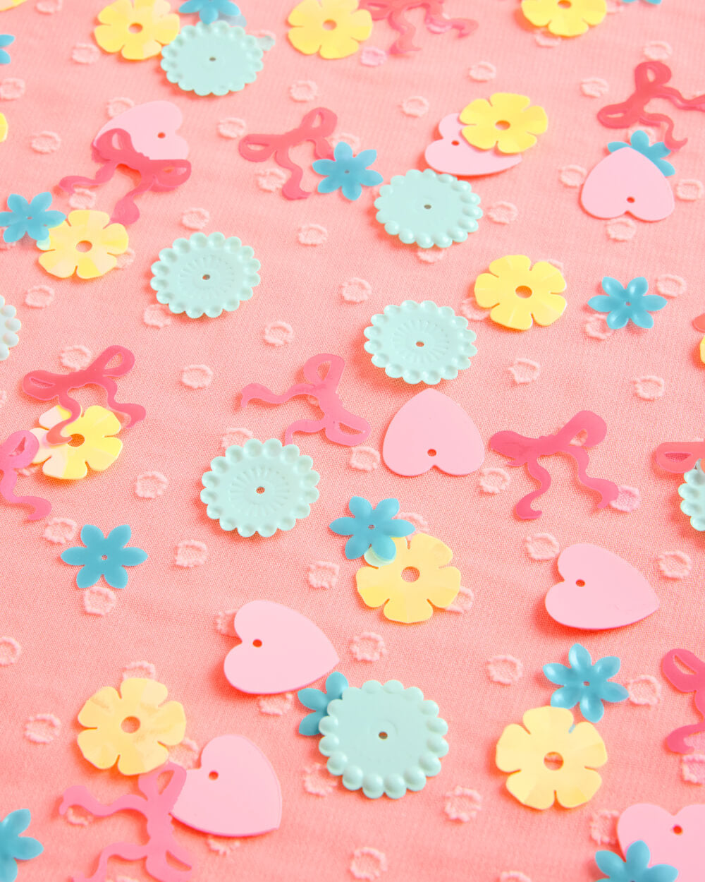 Tea Party Pastel Confetti, 200 Piece Flower Heart Bow Set