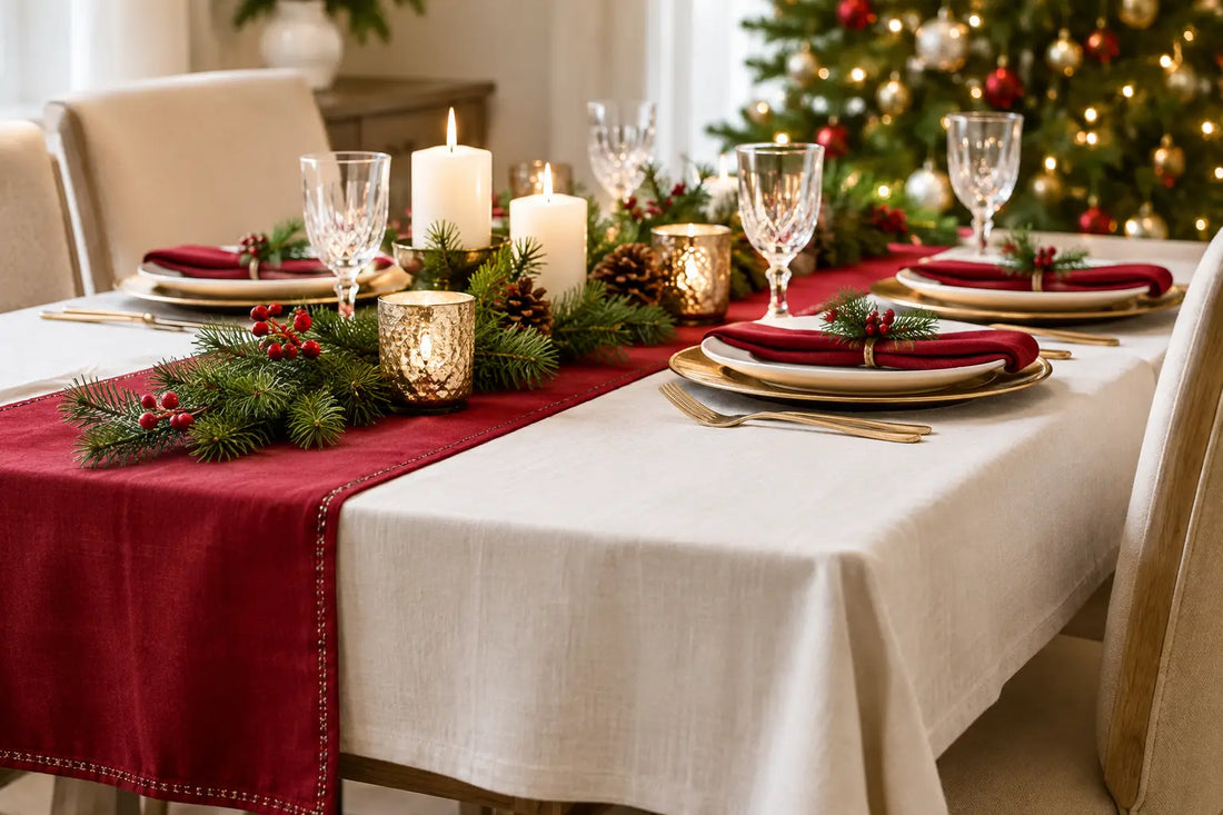 Christmas Table Linen Set Ideas for a Polished Table
