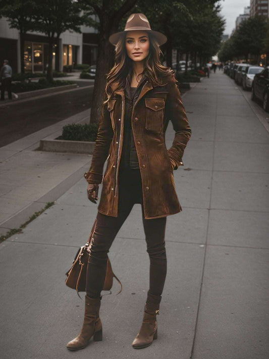Women’s Vintage Style Long Winter Jacket – Warm Windproof Autumn Coat