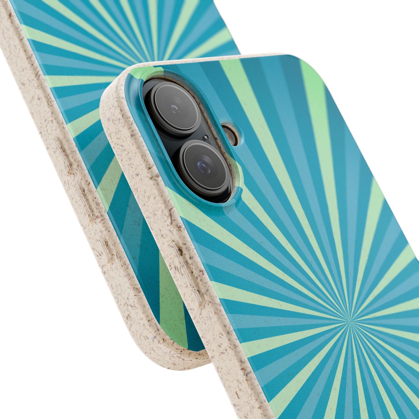 Biodegradable Phone Case – Blue Teal Starburst Design